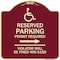 Signmission Modern Isa Connecticut Reserved Parking Permit Required Violators Fin Alum, 18" x 18", BU-1818-23872 A-DES-BU-1818-23872 - alternate 1
